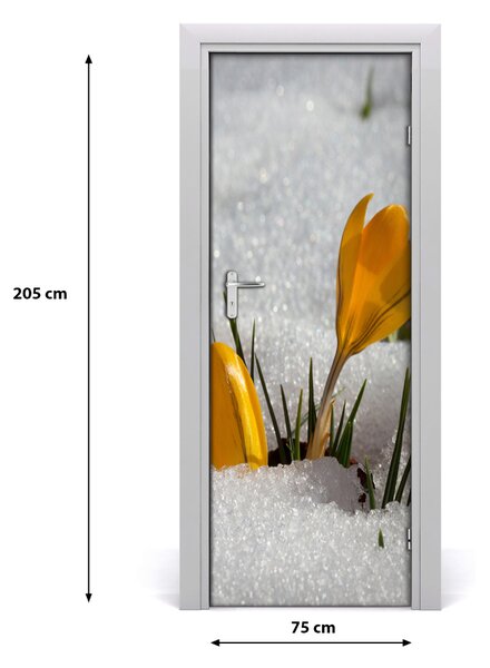 Adesivo per porta interna Crocus gialli 75x205 cm