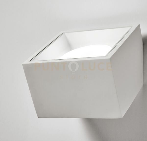 Nasso applique da parete 1 luce attacco gx53 quadrata bianco in ges