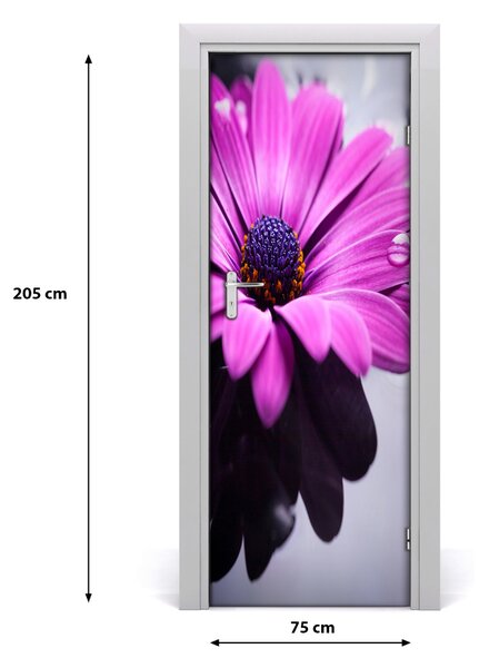 Adesivo per porta Gerber rosa 75x205 cm