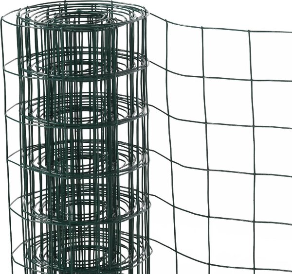 Brugel Rete Metallica da Giardino con Rivestimento in PVC per Recinzioni da Esterno 500x91cm Verde - 134D06