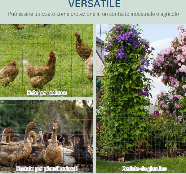 Brugel Rete Metallica da Giardino con Rivestimento in PVC per Recinzioni da Esterno 500x91cm Verde - 134D06