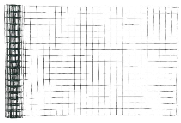 Brugel Rete Metallica da Giardino con Rivestimento in PVC per Recinzioni da Esterno 500x91cm Verde - 134D06