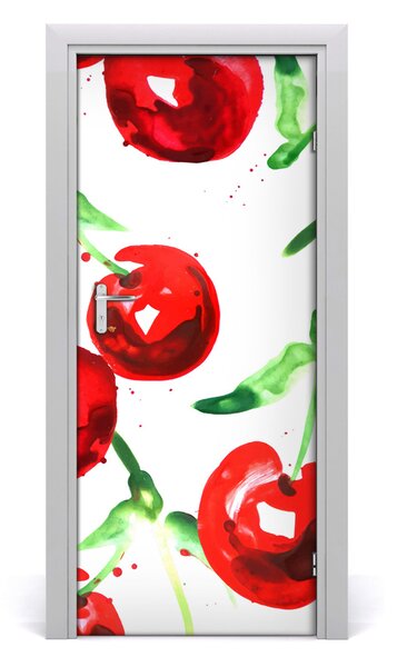 Adesivo per porta interna Ciliegie 75x205 cm