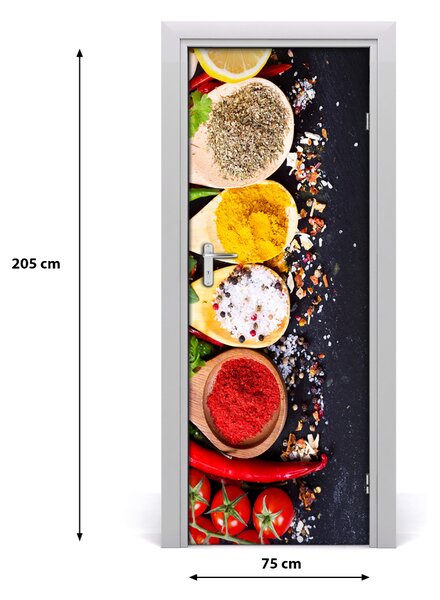 Adesivo per porta Spezie 75x205 cm
