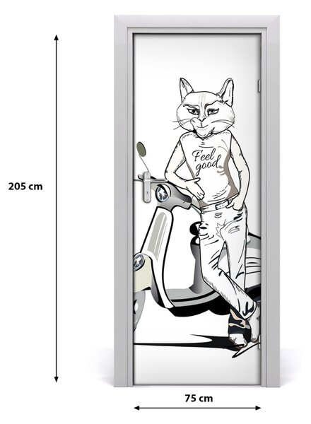 Sticker porta Gatto 75x205 cm