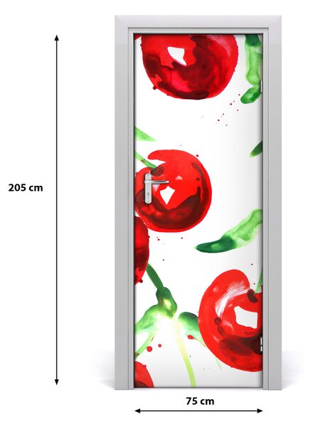 Adesivo per porta interna Ciliegie 75x205 cm