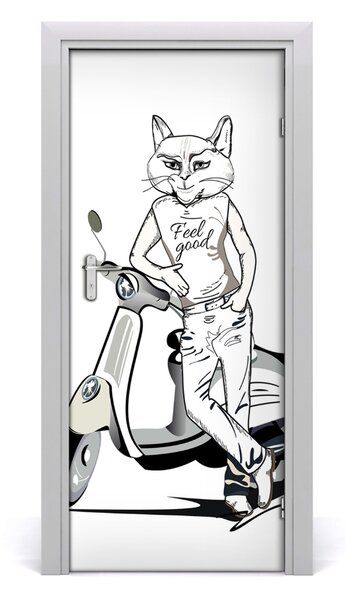 Sticker porta Gatto 75x205 cm