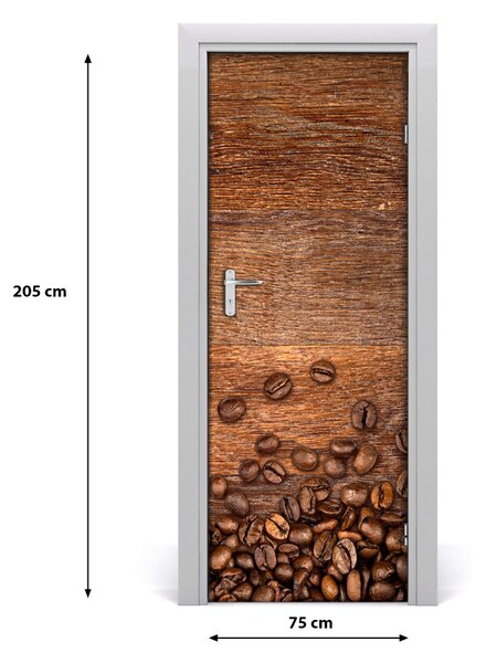 Adesivo per porta Chicchi di caff? 75x205 cm