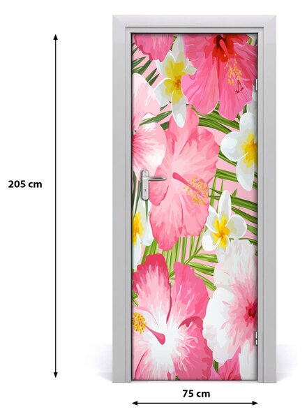 Rivestimento Per Porta Fiori tropicali 75x205 cm
