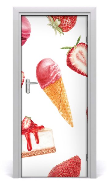Adesivo per porta Gusto alla fragola 75x205 cm