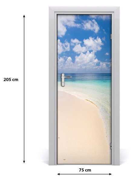 Adesivo per porta Maldives Beach 75x205 cm