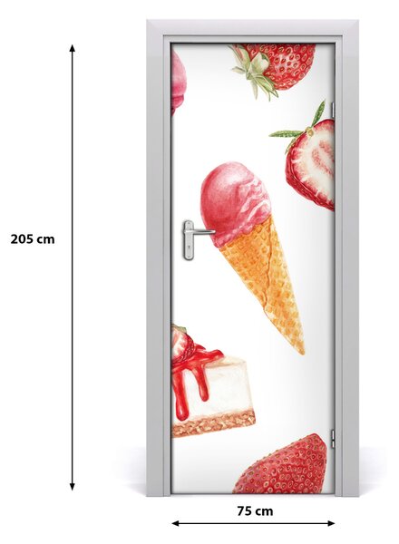 Adesivo per porta Gusto alla fragola 75x205 cm