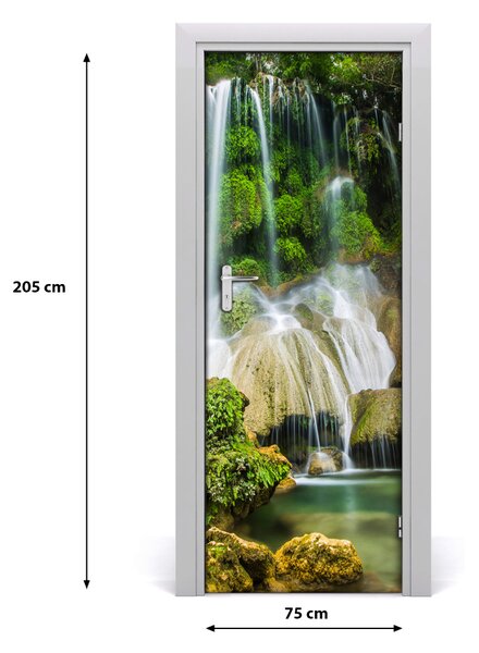 Adesivo per porta Cascata nella giungla 75x205 cm
