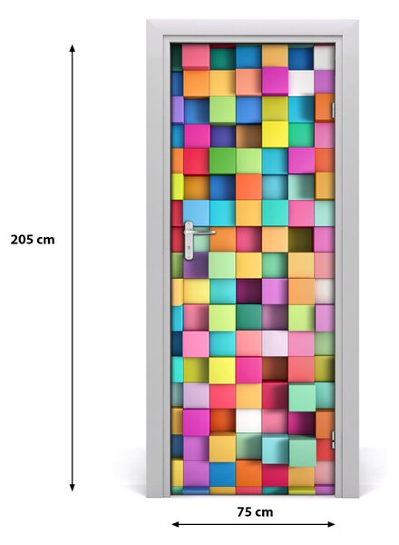 Adesivo per porta Squares Abstraction 75x205 cm