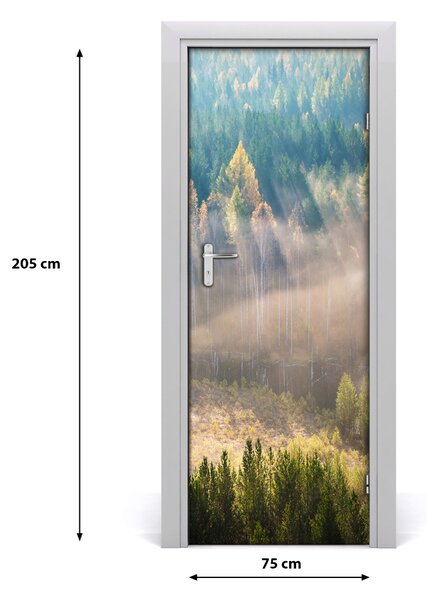Adesivo per porta Nebbia sulla foresta 75x205 cm