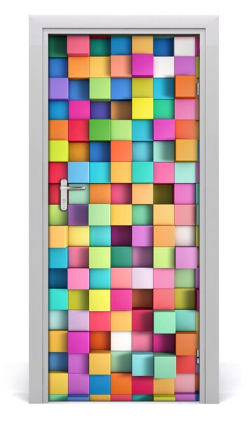 Adesivo per porta Squares Abstraction 75x205 cm