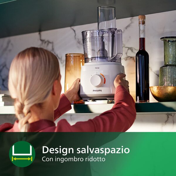 Philips Robot da Cucina Multifunzione Capacit 2.1 Litri 16 funzioni Potenza 700 watt colore Bianco - HR7310/00