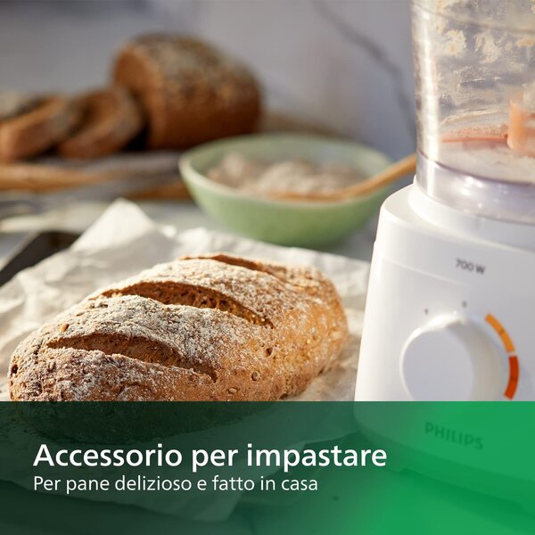 Philips Robot da Cucina Multifunzione Capacit 2.1 Litri 16 funzioni Potenza 700 watt colore Bianco - HR7310/00