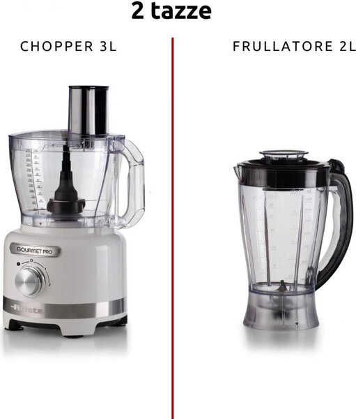 Ariete Robot da Cucina Capacit 3 Litri 1000W 2 Velocit + Pulse Gourmet Pro Moderna 1782 - 00C178201AR0