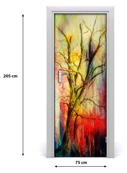 Sticker porta Albero astratto 75x205 cm