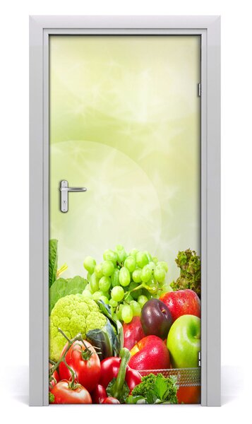 Adesivo per porta interna Verdure e frutta 75x205 cm