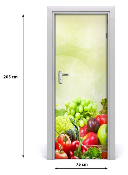 Adesivo per porta interna Verdure e frutta 75x205 cm