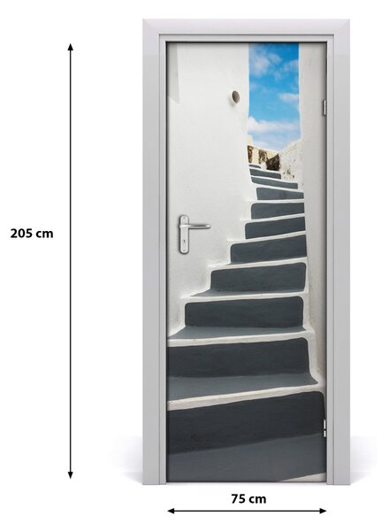 Adesivo per porta Santorini Grecia 75x205 cm
