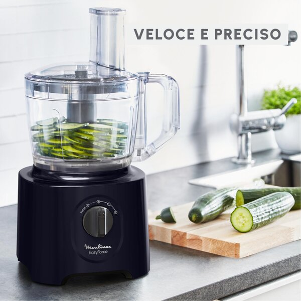 Moulinex Robot da Cucina Multifunzione Capacit 2.4 Litri Potenza 800 Watt 2 Velocit colore Nero - FP242810