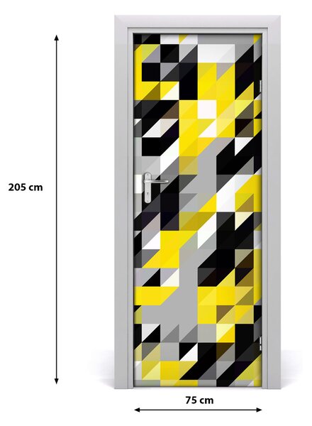 Adesivo per porta interna Sfondo geometrico 75x205 cm