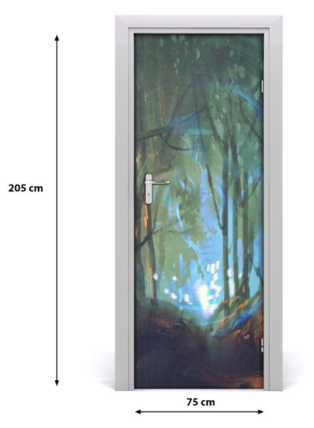 Poster adesivo per porta Foresta mistica 75x205 cm