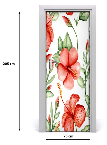 Rivestimento Per Porta Fiori tropicali 75x205 cm