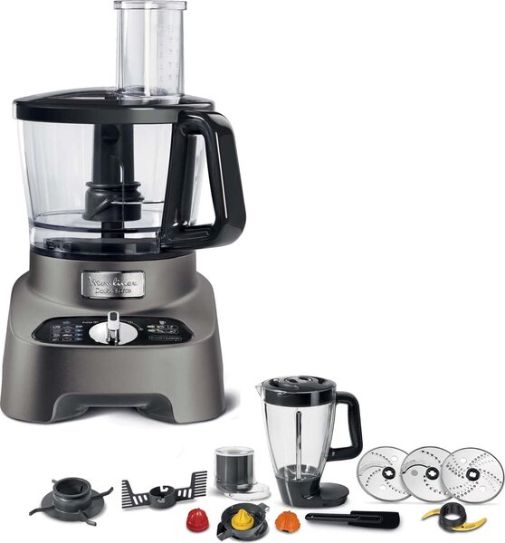 Moulinex Robot da Cucina Multifunzione Capacit 3 Litri Potenza 1000 watt 2 Velocit + Pulse colore Grigio - FP825E10 Double Force