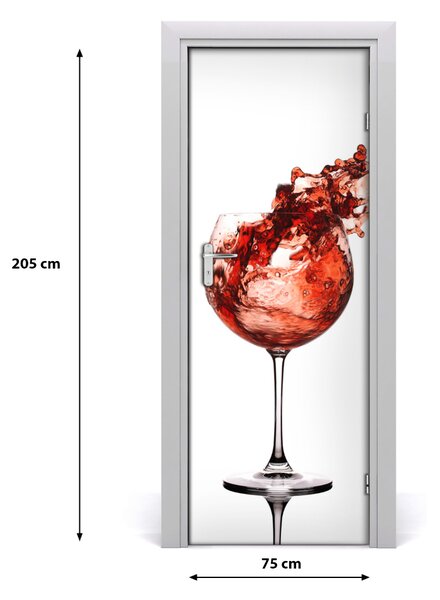 Sticker porta Un bicchiere di vino 75x205 cm