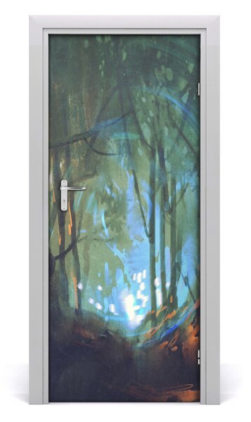 Poster adesivo per porta Foresta mistica 75x205 cm