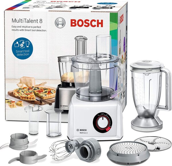 Bosch Robot da Cucina Multifunzione Capacit 3.9 Litri Impastatrice Potenza 1000 watt Mixer Tritacarne colore Bianco - MC812W501 MultiTalent 8