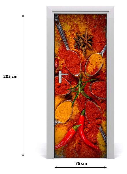 Adesivo per porta interna Spezie 75x205 cm