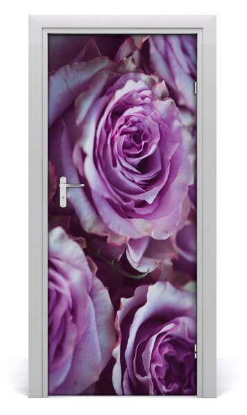 Poster adesivo per porta Rose viola 75x205 cm