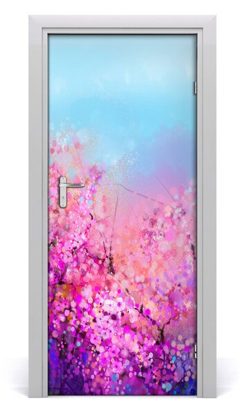 Adesivo per porta fiori di ciliegio 75x205 cm