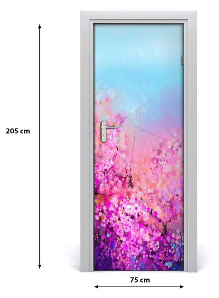 Adesivo per porta fiori di ciliegio 75x205 cm
