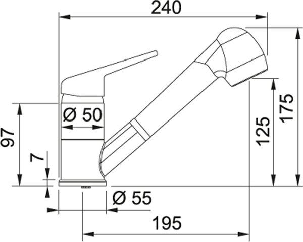Franke Rubinetto Cucina Miscelatore con Doccetta Estraibile Monocomando Canna Bassa colore Avena - 115.0470.665 NOVARA-PLUS