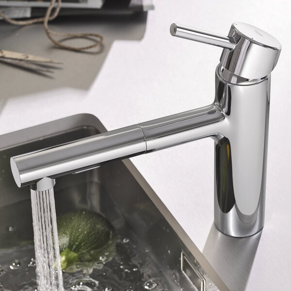 GROHE Rubinetto Cucina Miscelatore con Doccetta Estraibile Monocomando colore Cromo - 30273001 Concetto