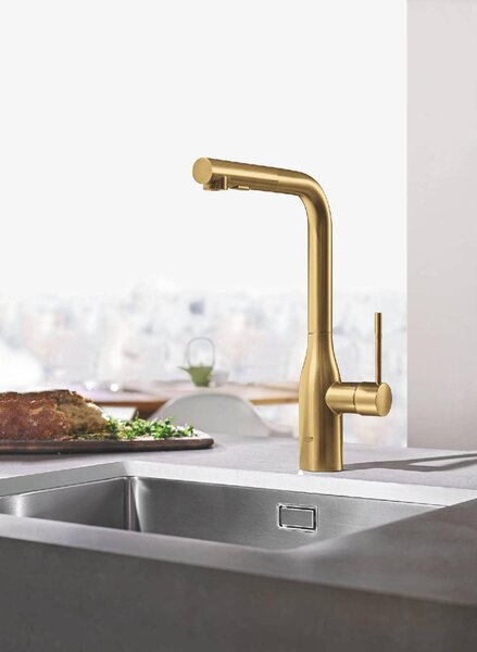 GROHE Rubinetto Cucina Miscelatore con Doccetta Estraibile Monocomando colore Oro - 30270GN0
