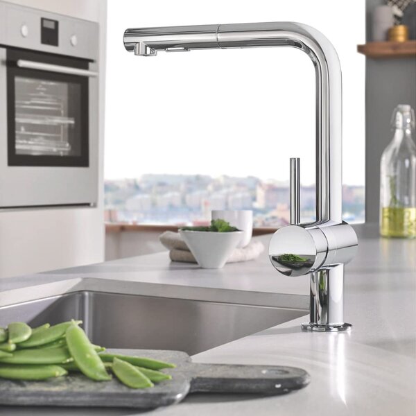 GROHE Rubinetto Cucina Miscelatore con Doccetta Estraibile Monocomando colore Cromo - Serie Minta - 30274000