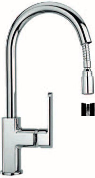 Argo Rubinetterie Rubinetto Cucina Miscelatore con Doccetta Estraibile Monocomando colore Cromo - Ravenna 2880