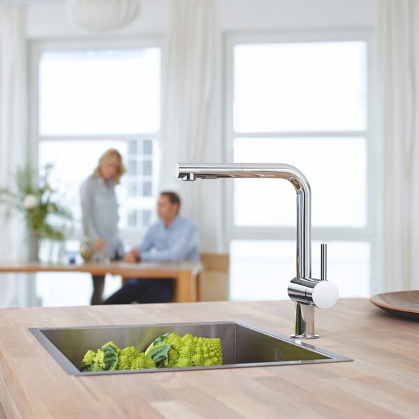 GROHE Rubinetto Cucina Miscelatore con Doccetta Estraibile Monocomando colore Cromo - Serie Minta - 30274000