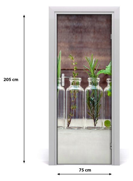 Poster adesivo per porta Erbe aromatiche 75x205 cm