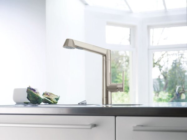GROHE Rubinetto Cucina Miscelatore con Doccetta Estraibile Monocomando colore Cromo satinato - K7 32176DC0
