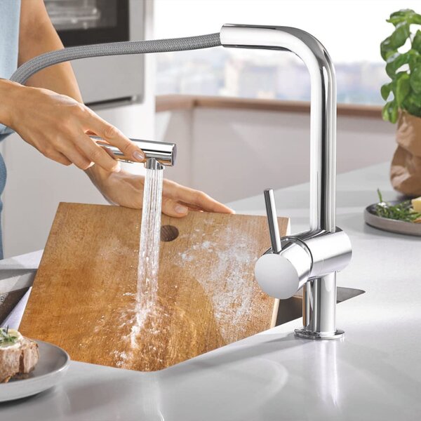 GROHE Rubinetto Cucina Miscelatore con Doccetta Estraibile Monocomando colore Cromo - Serie Minta - 30274000