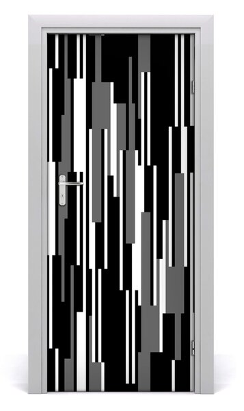 Sticker porta Linee in bianco e nero 75x205 cm