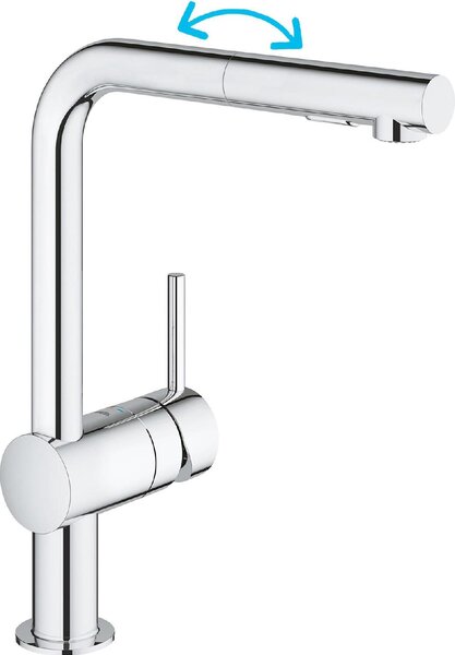 GROHE Rubinetto Cucina Miscelatore con Doccetta Estraibile Monocomando colore Cromo - Serie Minta - 30274000